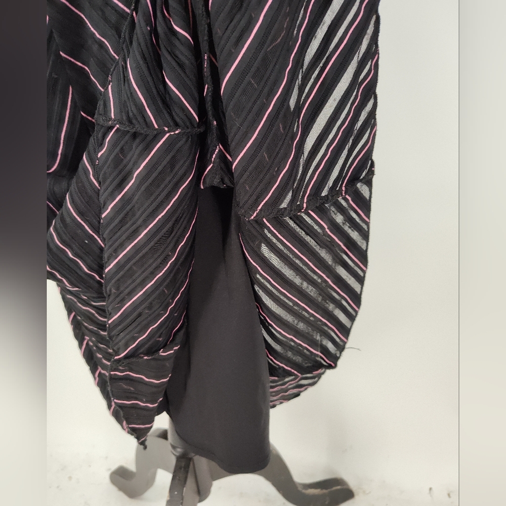 Vintage Fashion Bug Black/Pink Striped Sleeveless Top and Skirt Set Women's Med - Picture 8 of 10